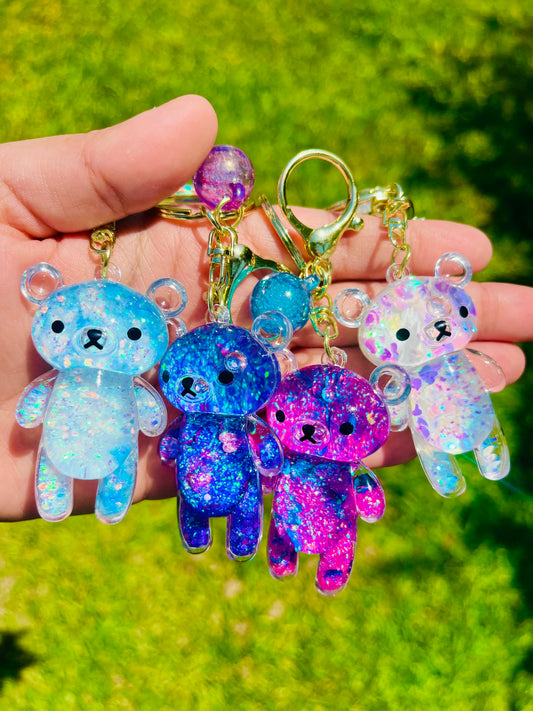 Glitter Teddy Bear Keychains 🧸🔮