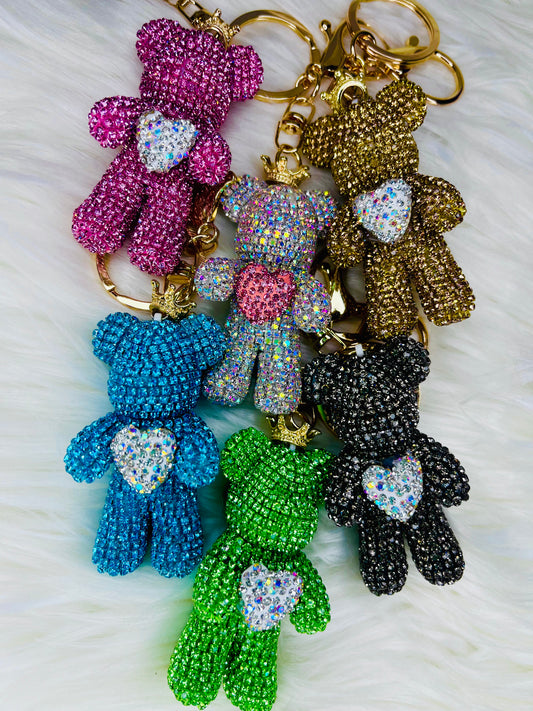 Bling Teddy Bear Keychains 🧸💖